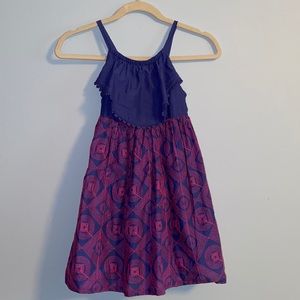 Blue and pink patterned dress. Size 6x. Like new